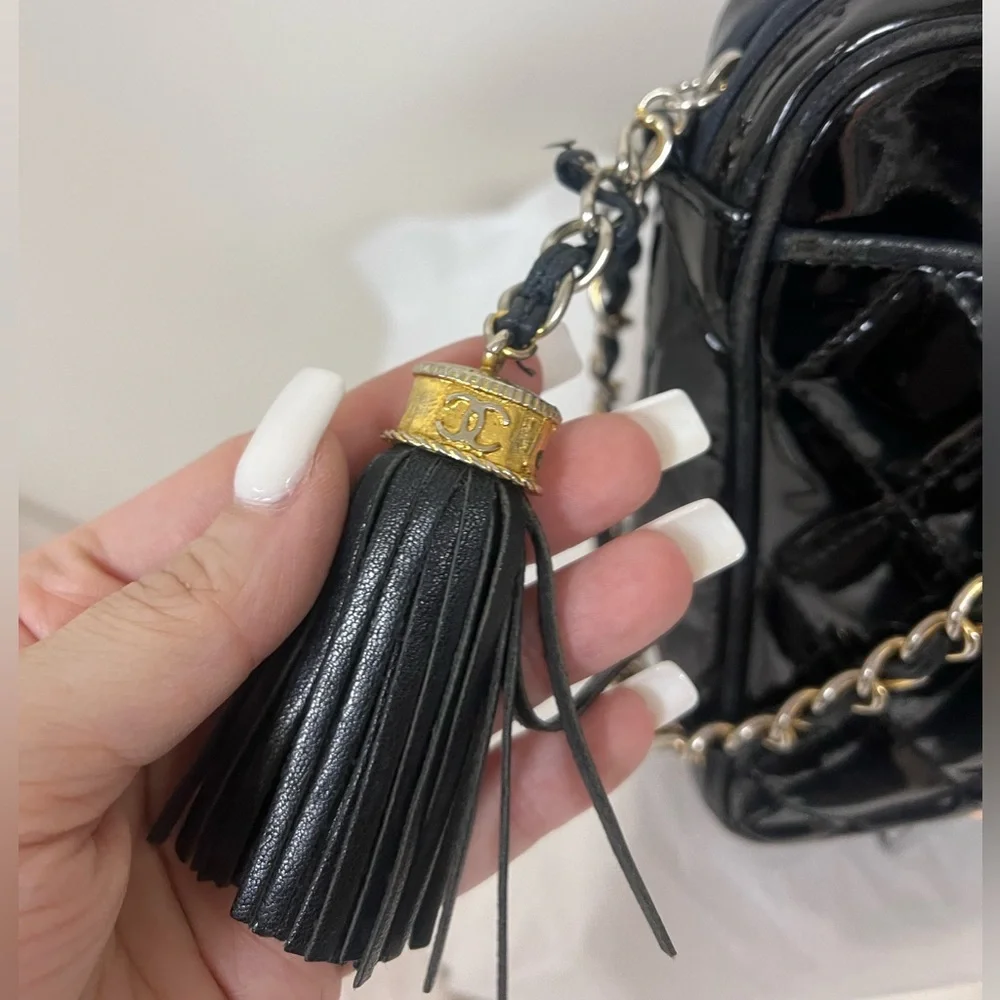 Chanel Black Camera Bag with Quilted Design. - Picture 2 of 10